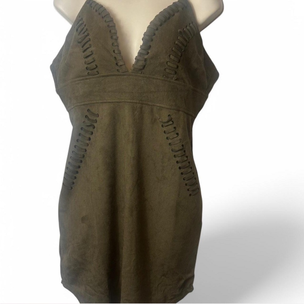 ‎Laced Faux Suede Dress